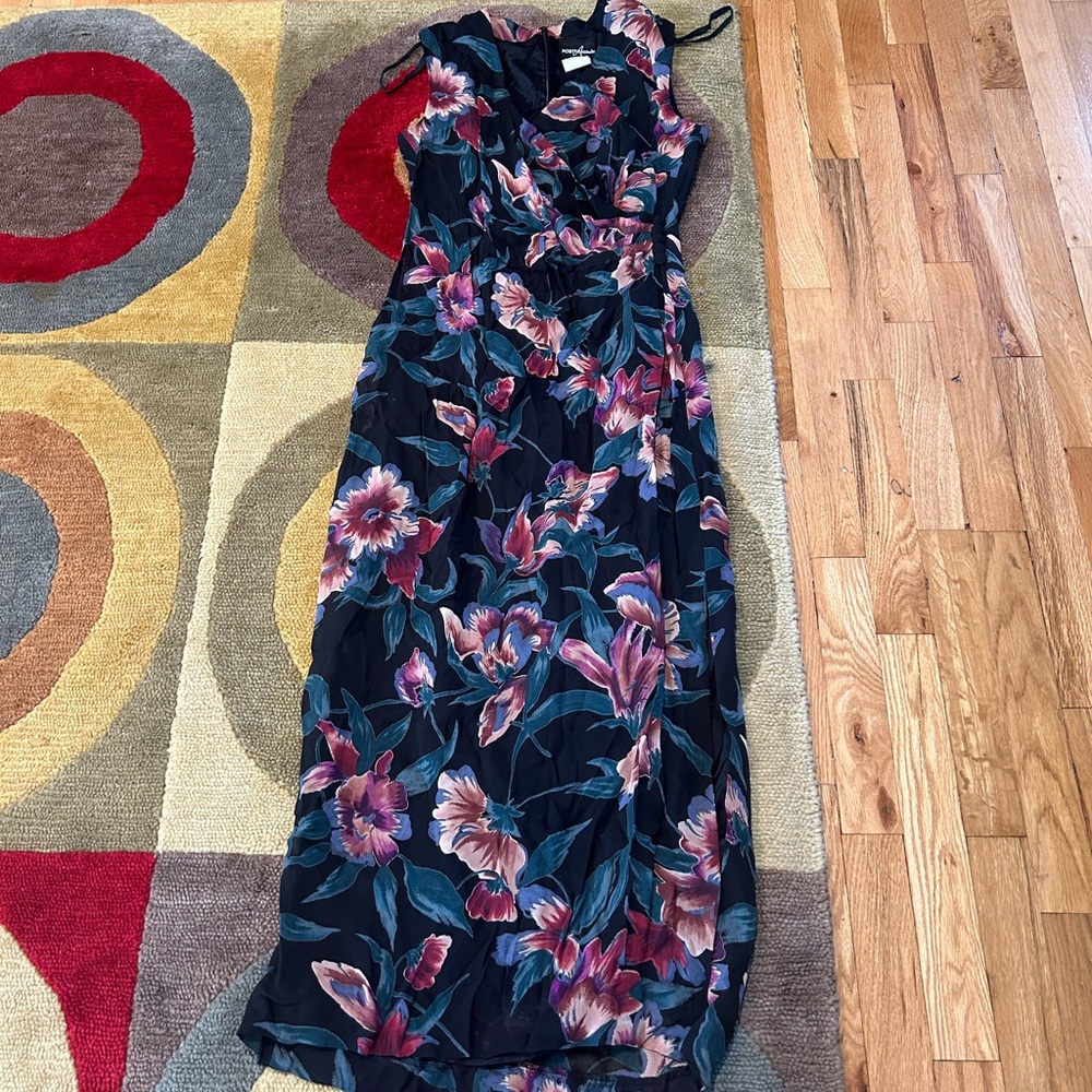 Positive Attitude Y2K Style Vintage Early 2000’s Long Tropical Print Dress 8